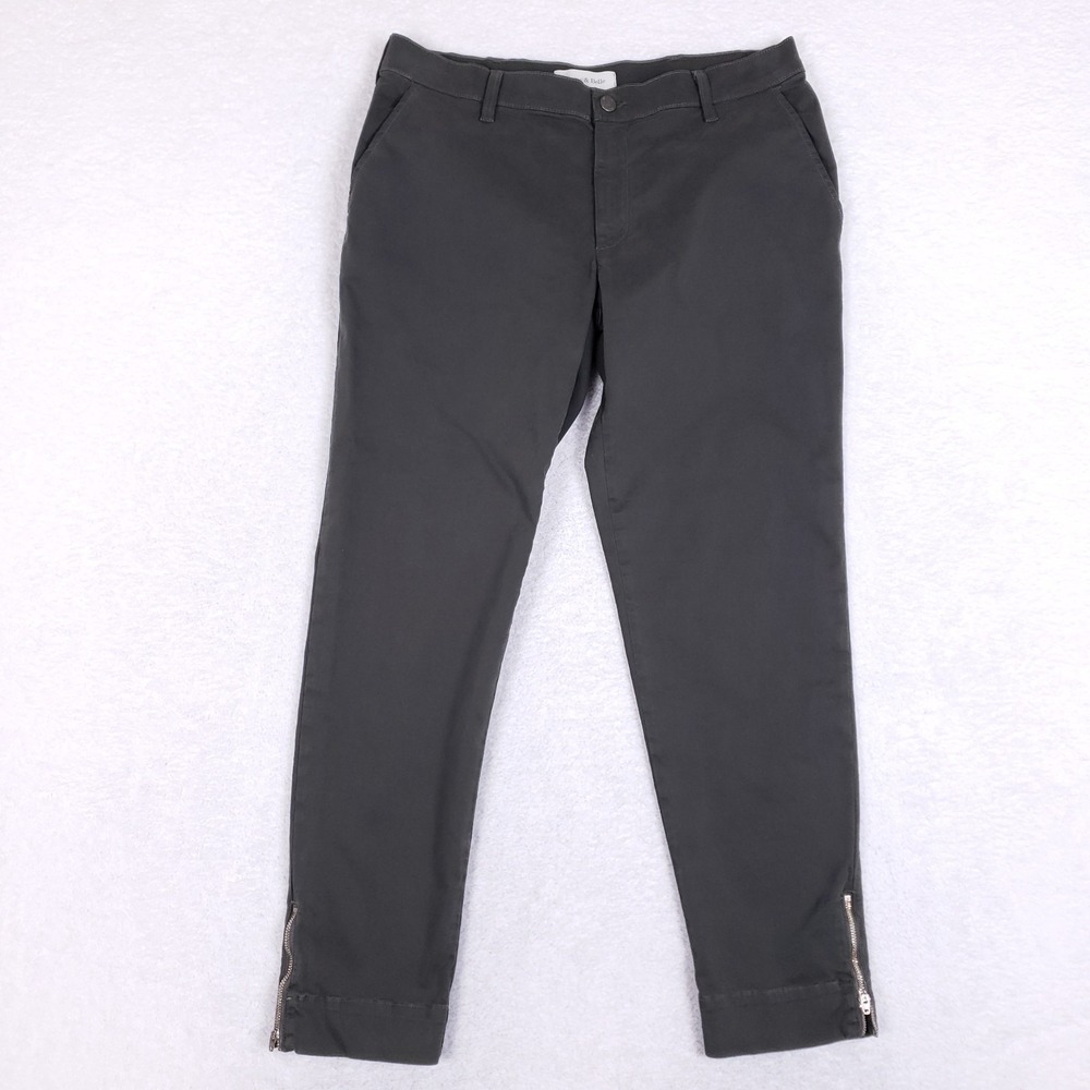 Henry & Belle Pants 29 Skinny Ankle‎ Zip Chino Dark Gray Stretch Made in USA